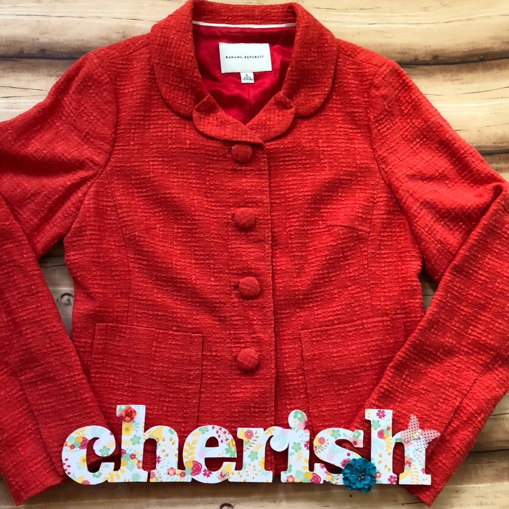 Banana Republic orange blazer.